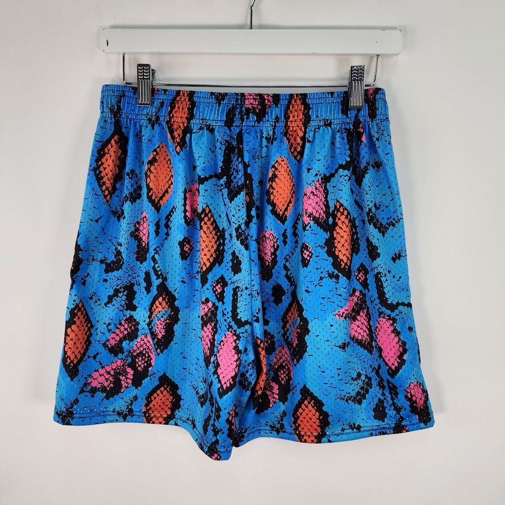 Inaka Power Snake Print Mesh Athletic Shorts Men's S Blue Orange Pink - Picture 3 of 10